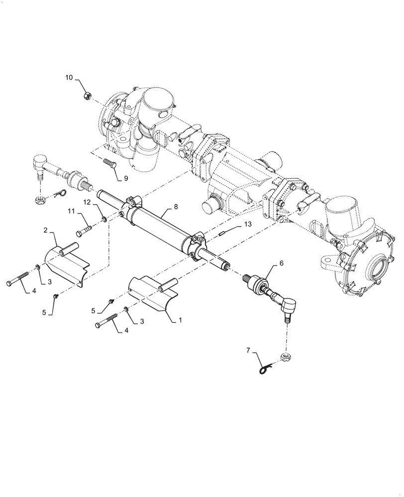 Схема запчастей Case IH FARMALL 45C - (41.216.AN) - STEERING CYLINDER & TIE ROD, FRONT AXLE (41) - STEERING