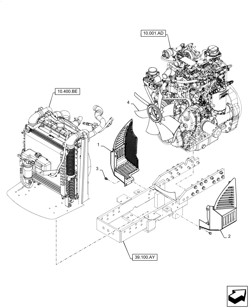 Схема запчастей Case IH FARMALL 45C - (10.414.AC) - FAN GUARD, ENGINE (10) - ENGINE