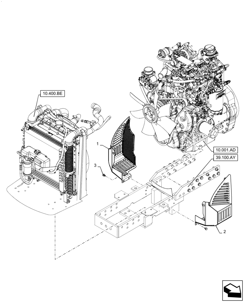 Схема запчастей Case IH FARMALL 55C - (10.414.AC) - FAN GUARD, ENGINE (10) - ENGINE