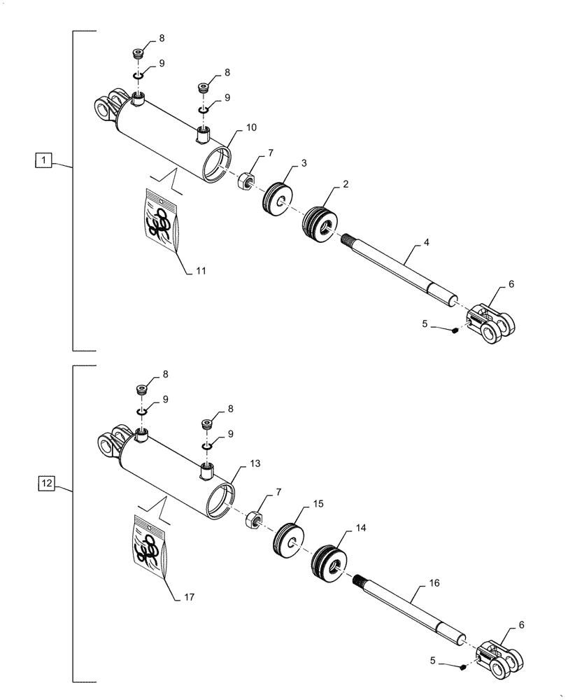 Схема запчастей Case IH TM255 - (35.100.050) - HYDRAULIC LIFT CYLINDER Invalid section