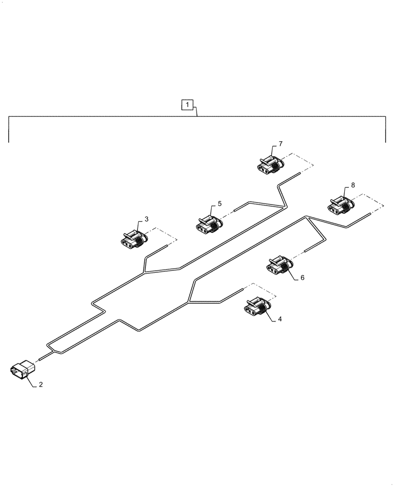 Схема запчастей Case IH TM255 - (55.511.052) - REAR WIRE HARNESS ASSY (55) - ELECTRICAL SYSTEMS