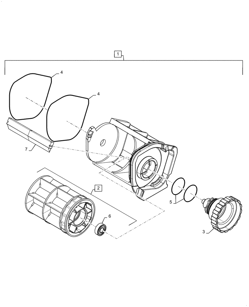 Схема запчастей Case IH 4955 - (61.904.AD[03]) - FRAME, ROLLER CARTRIDGE, EXTRA FINE (61) - METERING SYSTEM