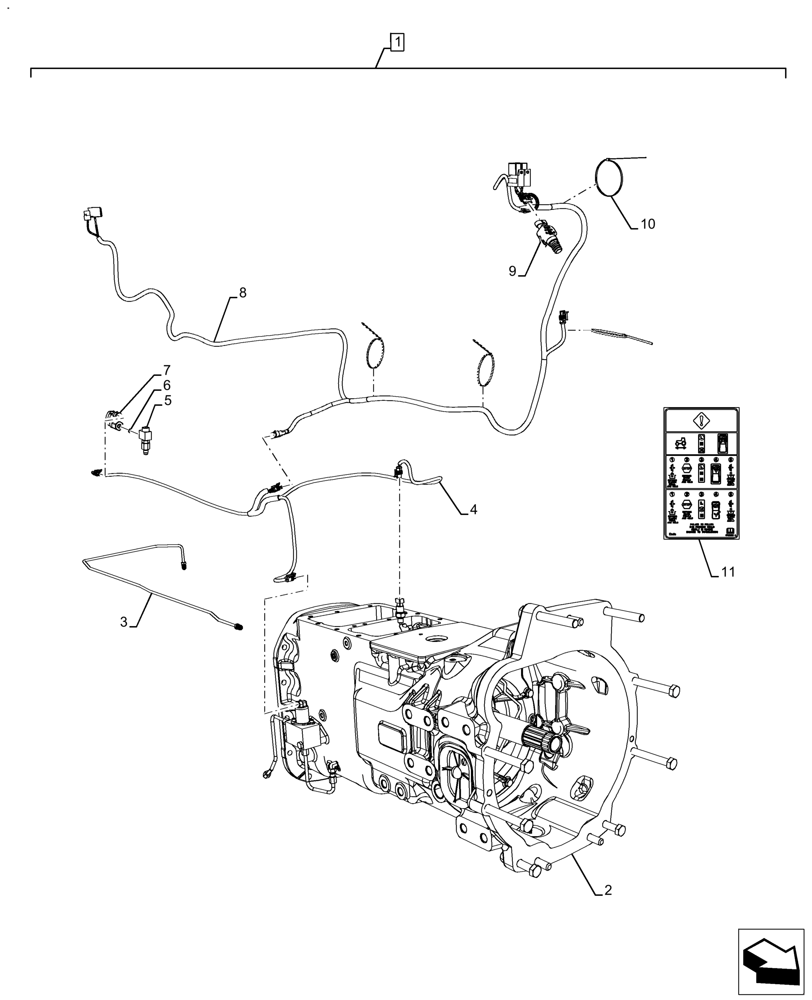 Схема запчастей Case IH FARMALL 140A - (21.114.AL[03]) - TRANSMISSION, ASSY, CREEPER, MECHANICAL, 8X8, 30 KPH (21) - TRANSMISSION