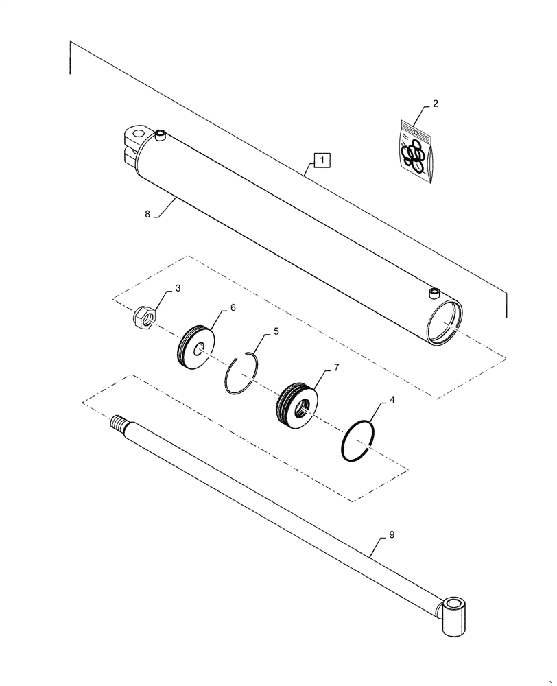 Схема запчастей Case IH 500 - (35.560.AA[05]) - HYDRAULIC CYLINDER 5 X 42 3000 PSI (35) - HYDRAULIC SYSTEMS