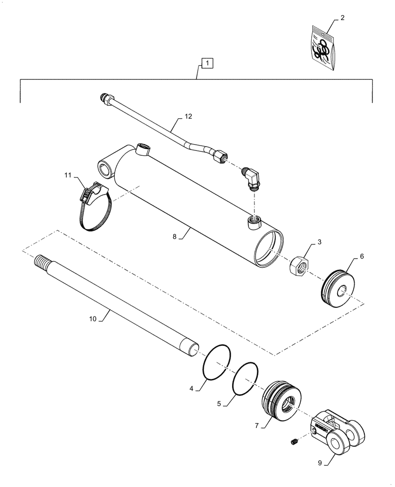 Схема запчастей Case IH 500 - (35.560.AA[07]) - HYDRAULIC CYLINDER 3.25 X 14 3000 PSI (35) - HYDRAULIC SYSTEMS