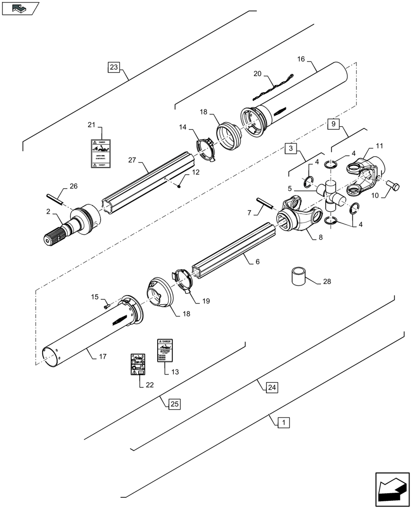 Схема запчастей Case IH LB324R - (31.201.051) - POWER TAKE-OFF, REAR - D137 (31) - IMPLEMENT POWER TAKE OFF