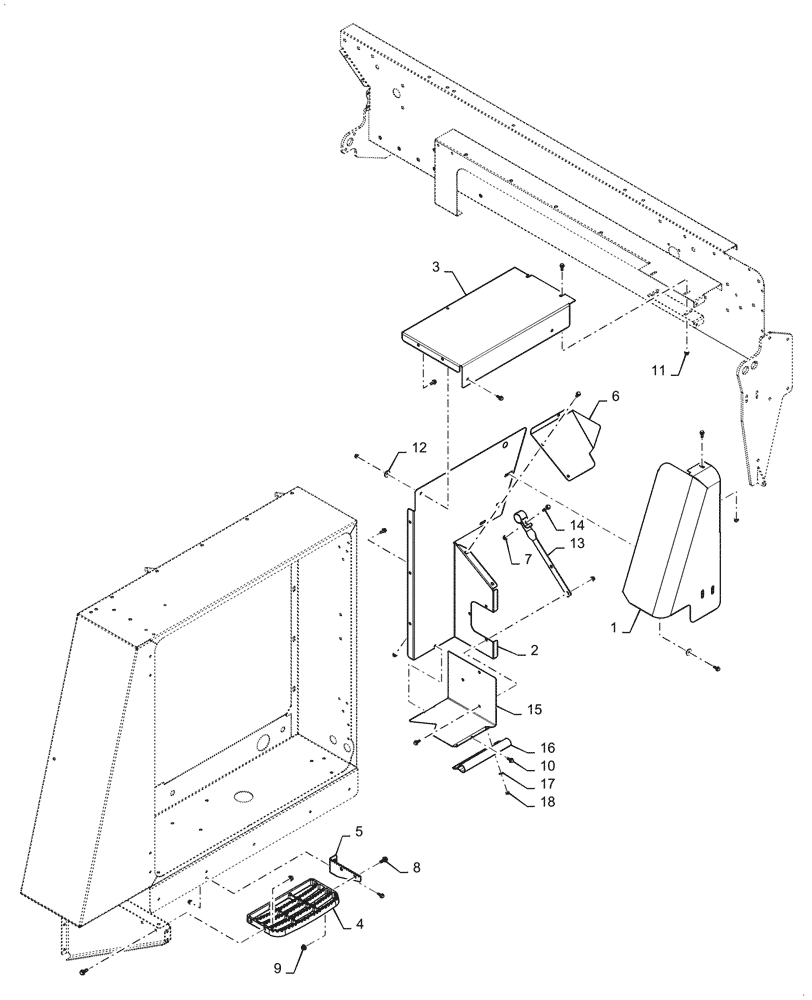 Схема запчастей Case IH 6088 - (90.100.AD) - ENGINE COVER BAFFLE (90) - PLATFORM, CAB, BODYWORK AND DECALS