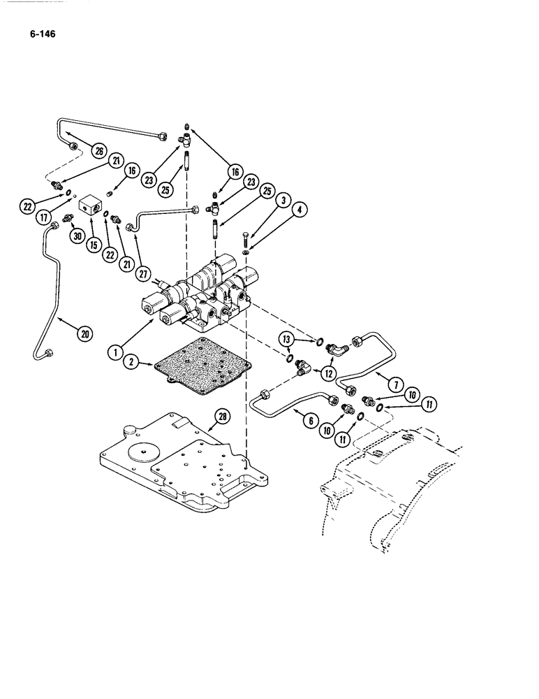 Схема запчастей Case IH 4494 - (6-146) - HYDRAULIC MANIFOLD CIRCUIT, ELECTRIC SHIFT (06) - POWER TRAIN