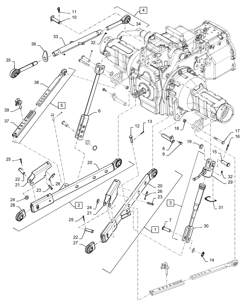 Схема запчастей Case IH FARMALL 55C - (37.120.AX) - 3 POINT HITCH (37) - HITCHES, DRAWBARS & IMPLEMENT COUPLINGS