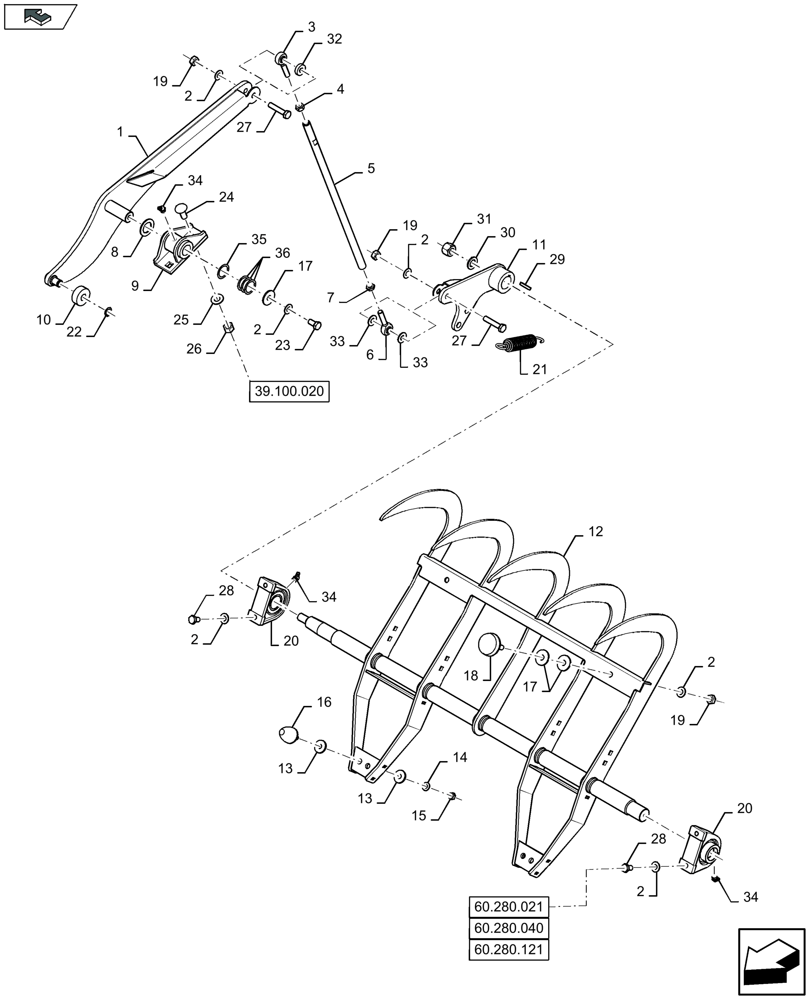 Схема запчастей Case IH LB334P - (60.280.011) - FEEDER RETAINERS - D151 (60) - PRODUCT FEEDING