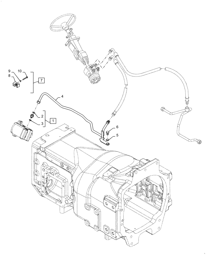 Схема запчастей Case IH PUMA1804 - (41.200.AO[03]) - HYDRAULIC STEERING LINE (41) - STEERING