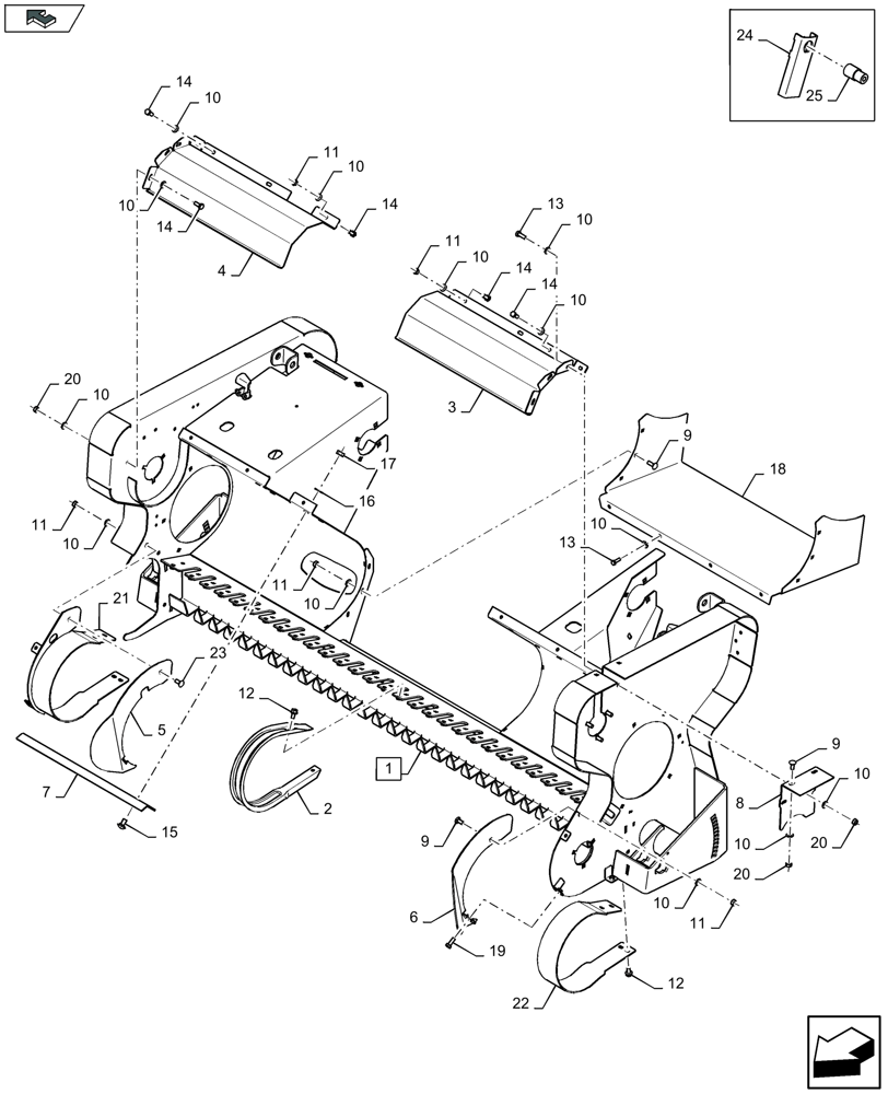 Схема запчастей Case IH LB324S - (60.220.011) - PICK-UP, FRAME - D137 (60) - PRODUCT FEEDING