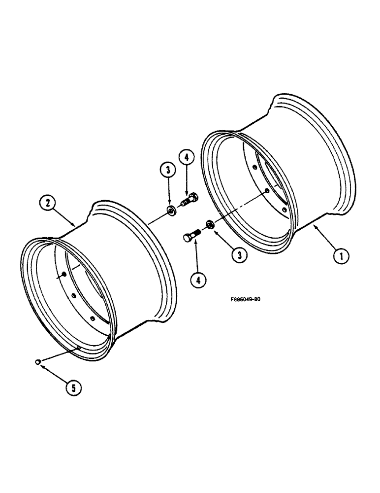 Схема запчастей Case IH 9150 - (6-098) - WHEELS, MOUNTED ON INNER AND OUTER HUBS, K592 BAR AXLE (06) - POWER TRAIN