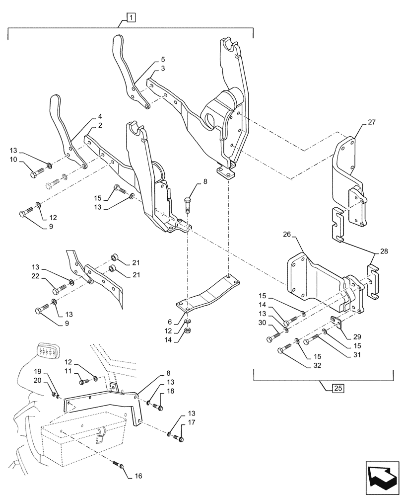 Схема запчастей Case IH LX740 - (39.100.150) - VAR - 717688006, 730655006 - SUBFRAME, MOUNTING PARTS (39) - FRAMES AND BALLASTING