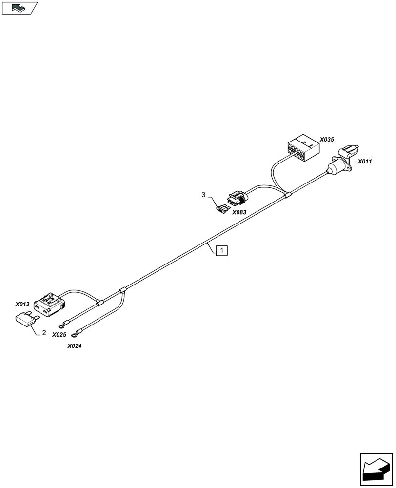 Схема запчастей Case IH LB324P - (55.100.050) - BATTERY POWER CABLE TRACTOR - D145 (55) - ELECTRICAL SYSTEMS