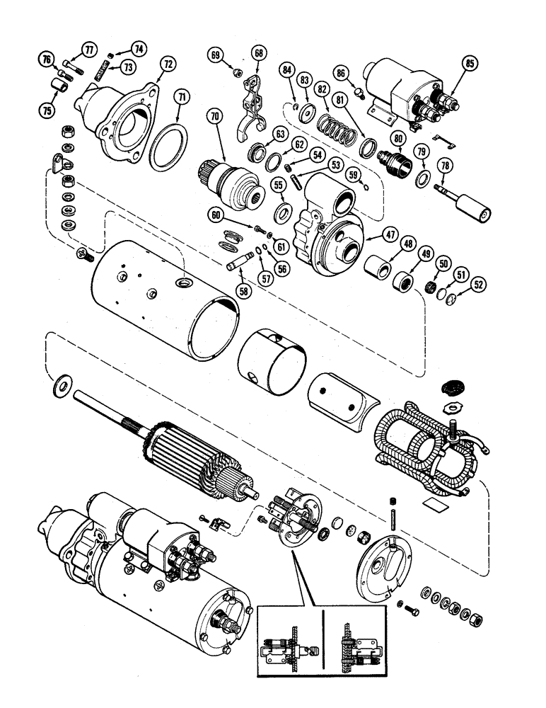 Схема запчастей Case IH 4890 - (4-116) - STARTER ASSEMBLY, PRIOR TO P.I.N. 8858362 (04) - ELECTRICAL SYSTEMS