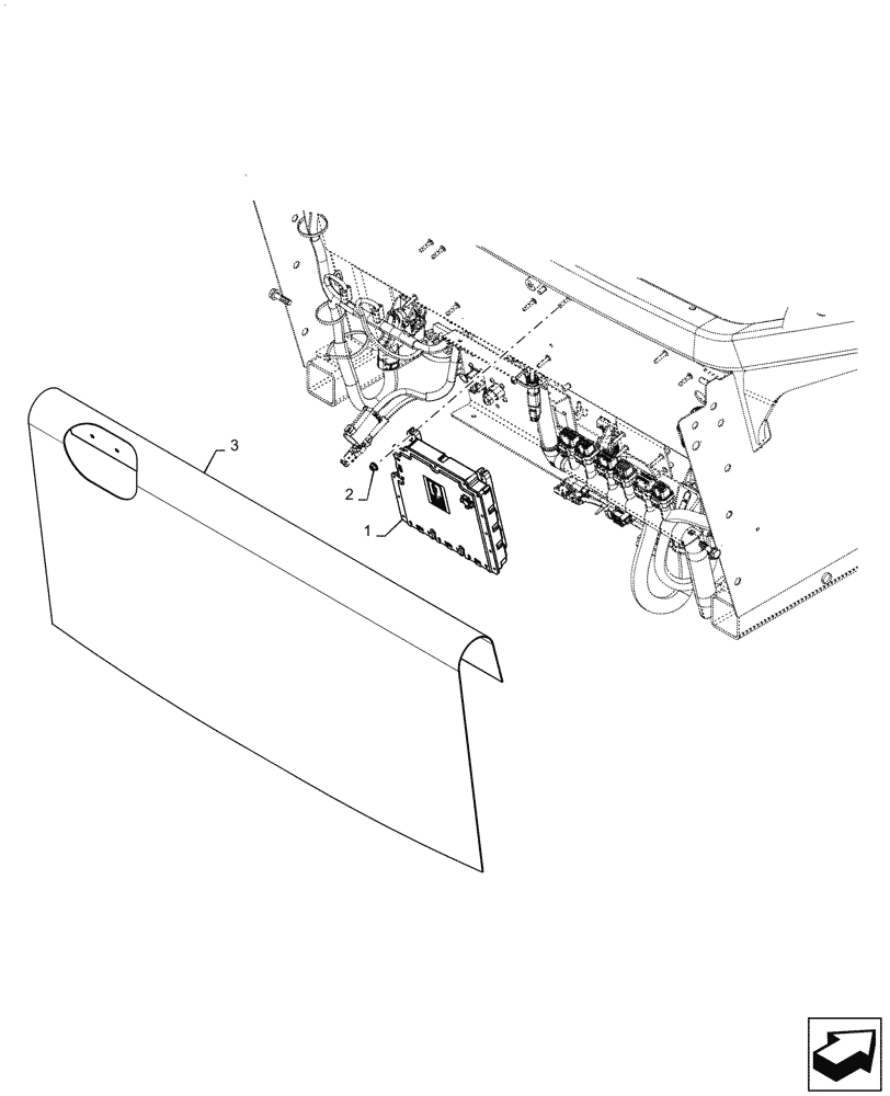 Схема запчастей Case IH MAGNUM 340 - (55.640.AG[01]) - ELECTRONIC CONTROL UNIT, MOUNTING (55) - ELECTRICAL SYSTEMS