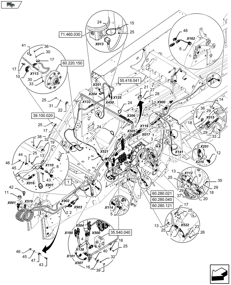 Схема запчастей Case IH LB424R - (55.418.031) - ELETRICITY BALE CONTROL - D137 (55) - ELECTRICAL SYSTEMS