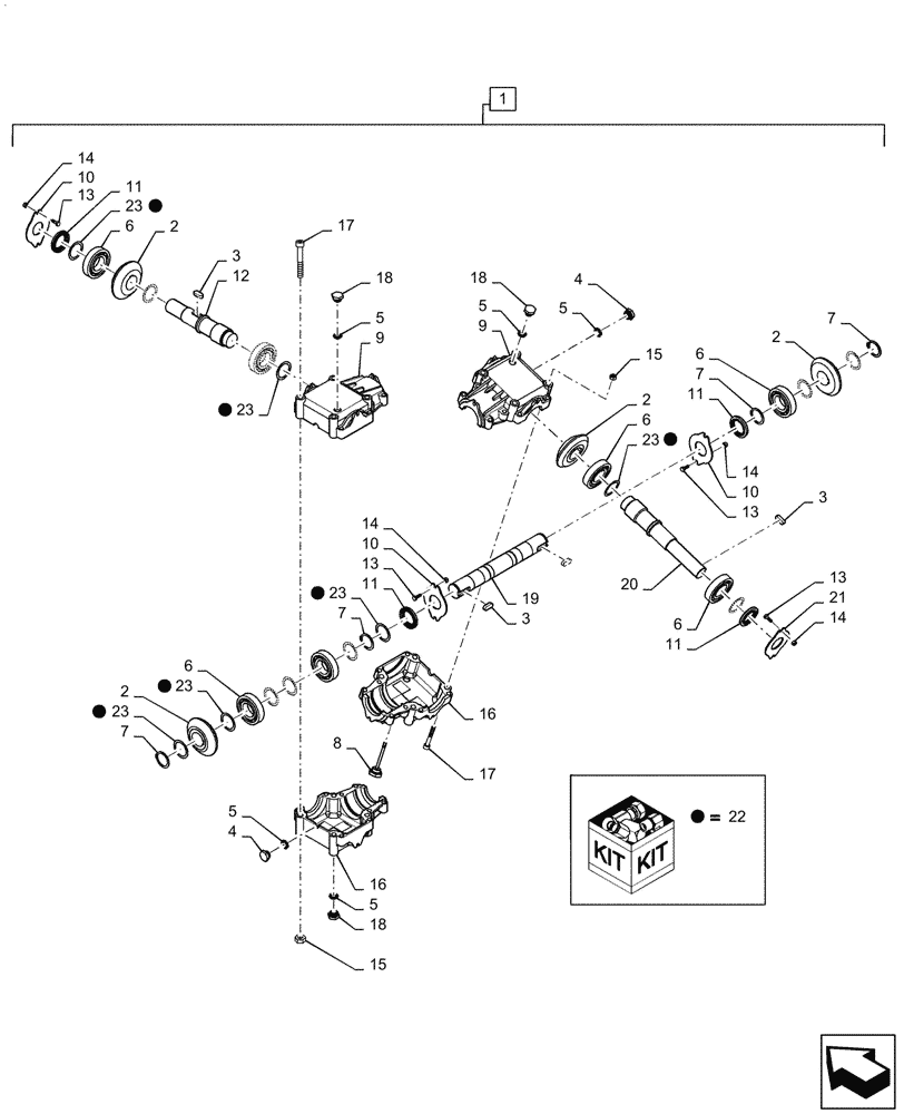 Схема запчастей Case IH 6140 - (80.150.BK) - VAR - 722630, 722632 - GEARBOX, BUBBLE-UP AUGER (80) - CROP STORAGE/UNLOADING