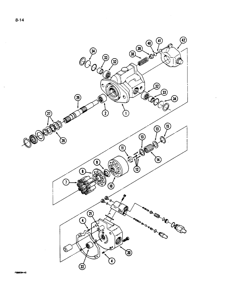 Схема запчастей Case IH 9280 - (8-014) - HYDRAULIC PISTON PUMP ASSEMBLY (08) - HYDRAULICS