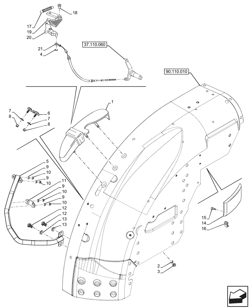 Схема запчастей Case IH FARMALL 80N - (90.110.310) - VAR - 342377, 759013 - LIFT-O-MATIC, CONTROL LEVER, W/O CAB (90) - PLATFORM, CAB, BODYWORK AND DECALS