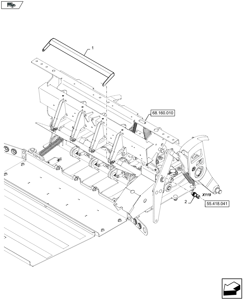 Схема запчастей Case IH LB434R - (55.433.020) - SINGLE MISTIE INDICATOR SENSOR - F137150 (55) - ELECTRICAL SYSTEMS