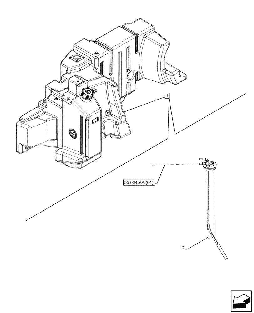 Схема запчастей Case IH MAXXUM 145 - (55.011.AC[03]) - VAR - 758922, 758923 - FUEL TANK, LEVEL, SENSOR (55) - ELECTRICAL SYSTEMS