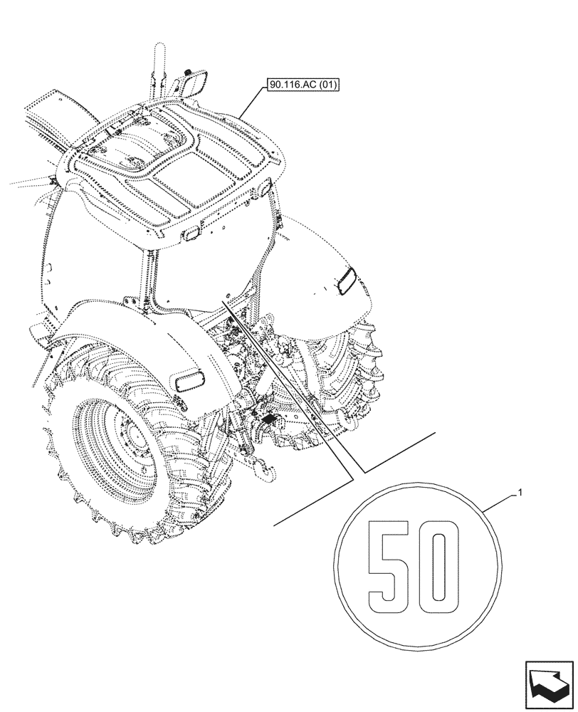 Схема запчастей Case IH MAXXUM 115 - (90.108.AC[34]) - VAR - 758529 - DECAL (90) - PLATFORM, CAB, BODYWORK AND DECALS