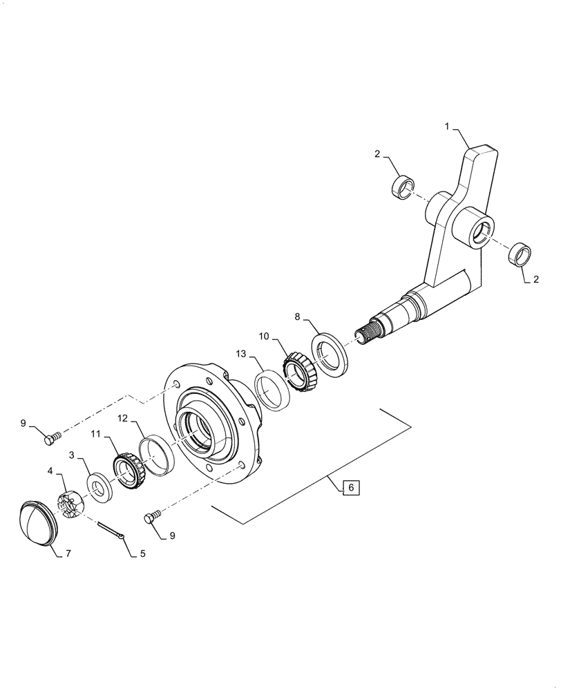 Схема запчастей Case IH TM255 - (44.530.040) - GAUGE WHEEL HUB (44) - WHEELS