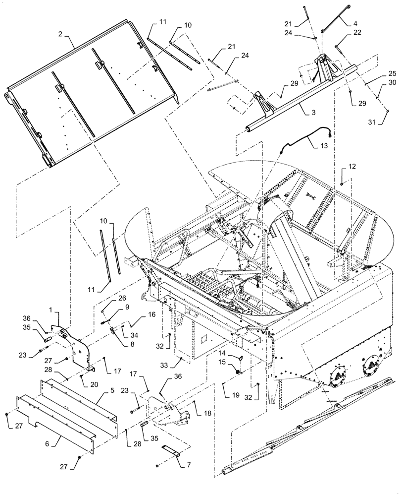 Схема запчастей Case IH 6088 - (88.100.80[04]) - DIA KIT, GRAIN TANK COVER, CONTINUED (88) - ACCESSORIES