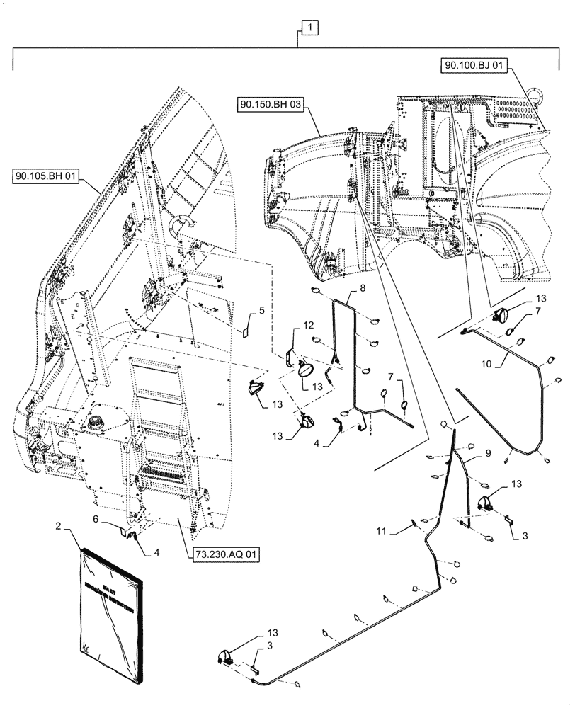 Схема запчастей Case IH 5088 - (88.100.55[06]) - DIA KIT, UNDERCARRIAGE LIGHT (88) - ACCESSORIES