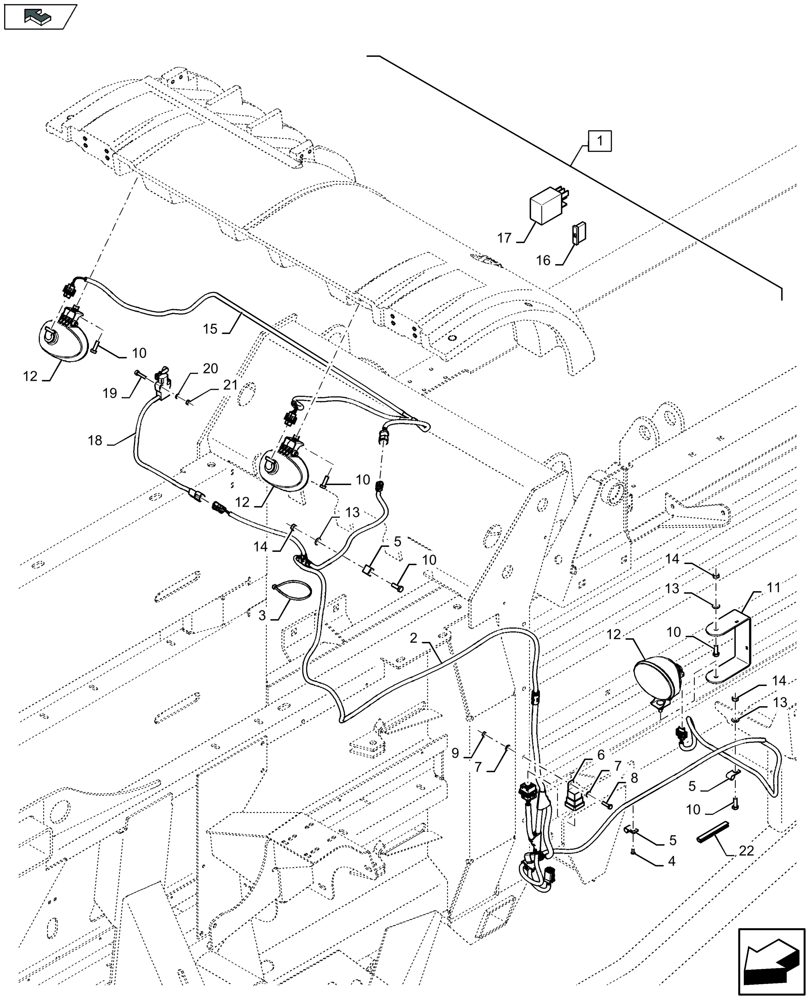 Схема запчастей Case IH LB334S - (88.055.030[01]) - DIA KIT: KNOTTER & NEEDLE INSPECTION LIGHT KIT - F122136 (88) - ACCESSORIES