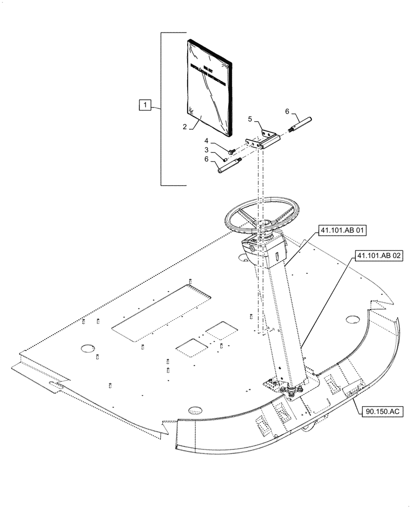 Схема запчастей Case IH 5088 - (88.100.41[01]) - DIA KIT, STEERING COLUMN FOOTREST (88) - ACCESSORIES