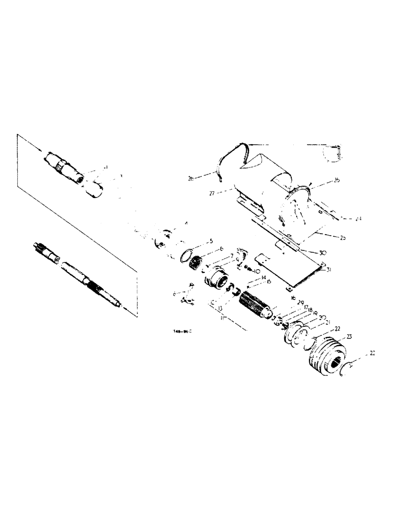 Схема запчастей Case IH 444 - (6-59) - MOWER DRIVE GEAR AND SHAFTS - TWO SPEED, MOWER DRIVE ATTACHMENT (09) - CHASSIS