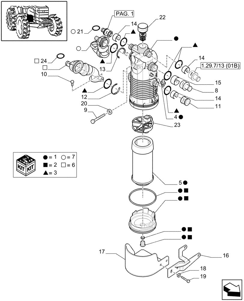 Схема запчастей Case IH MAXXUM 100 - (1.32.8/03[02B]) - 113 L/MIN CCLS PUMP FOR (CL.3) FRONT AXLE - PUMPS FOR HYDRAULIC SYSTEM AND LIFT - D7420 (VAR.330835-331836-332836-333836-335836 / 743744) (03) - TRANSMISSION