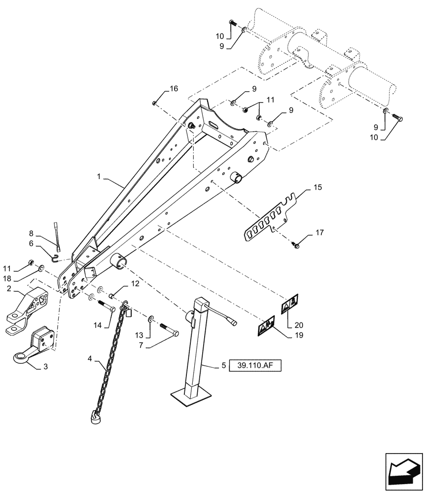 Схема запчастей Case IH RB455 - (39.110.AM[01]) - HITCH (39) - FRAMES AND BALLASTING