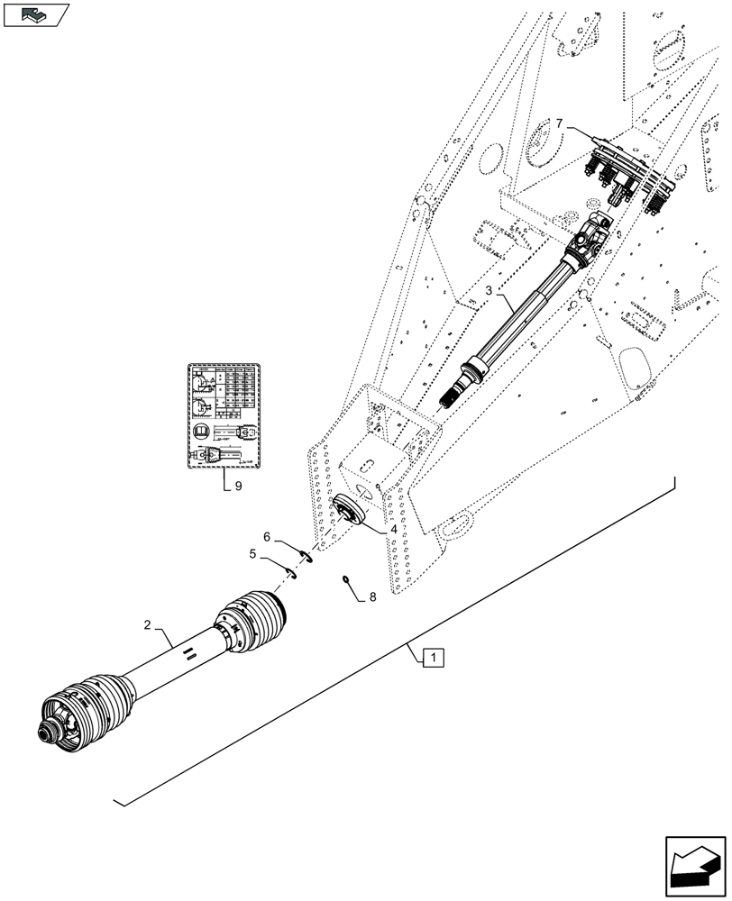 Схема запчастей Case IH LB324P - (88.031.003[01]) - SERVICE KIT: CONVERSION S9 PTO KIT (Z20) - C136 (88) - ACCESSORIES