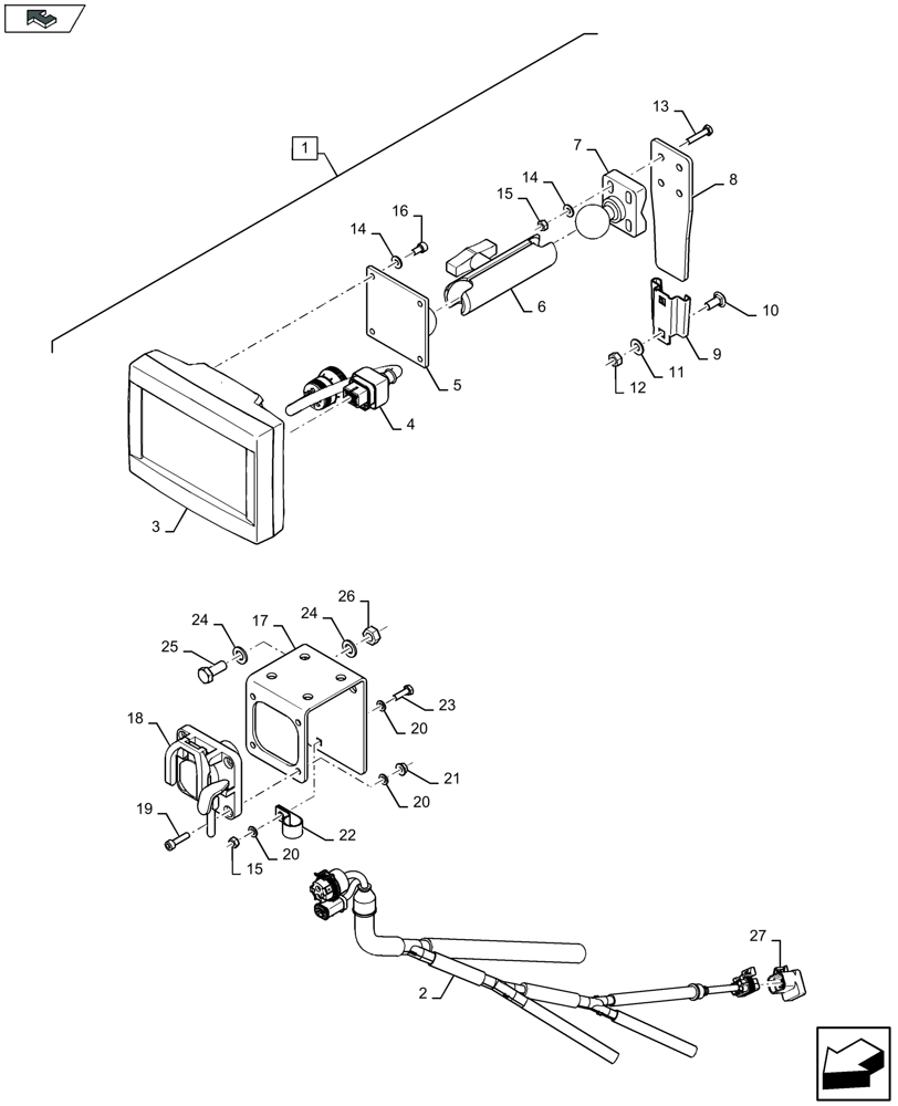 Схема запчастей Case IH LB334P - (88.055.026[01]) - DIA KIT: COLOUR MONITOR - AFS300 & TRACTOR WIRING - F137146 (88) - ACCESSORIES