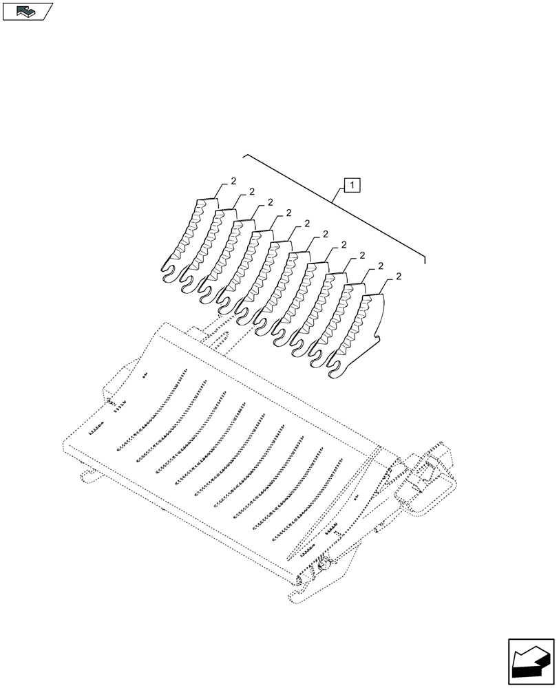 Схема запчастей Case IH LB434S - (88.060.024[01]) - SERVICE KIT: HARD FACED SHORTER KNIFE KIT (88) - ACCESSORIES