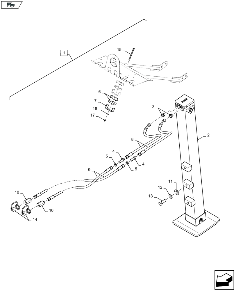 Схема запчастей Case IH LB424S XL - (88.039.007[01]) - DIA KIT: HYDRAULIC JACK KIT - D122 (88) - ACCESSORIES