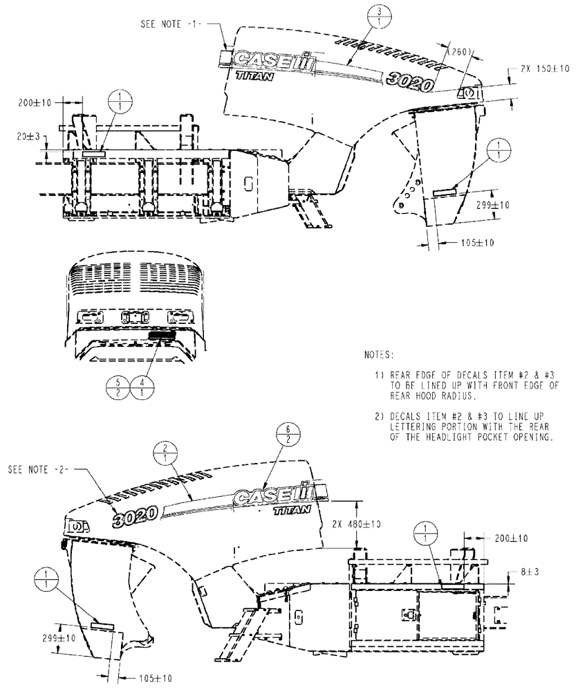 Схема запчастей Case IH TITAN 3020 - (09-001) - EXTERIOR COSMETICS GROUP, TITAN 3020 (13) - DECALS