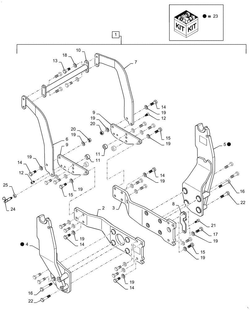 Схема запчастей Case IH LX750 - (39.100.250) - VAR - 730781006 - SUBFRAME, MOUNTING PARTS (39) - FRAMES AND BALLASTING