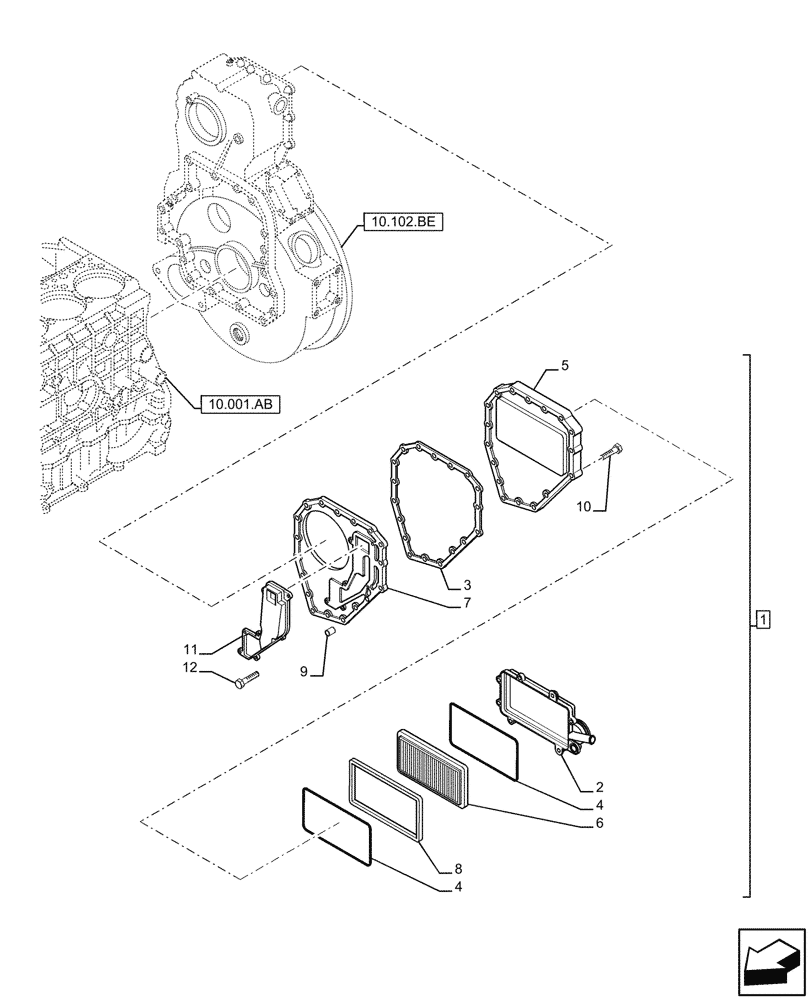 Схема запчастей Case IH F3CE0684E E920 - (10.304.AP) - ENGINE - VENT (10) - ENGINE