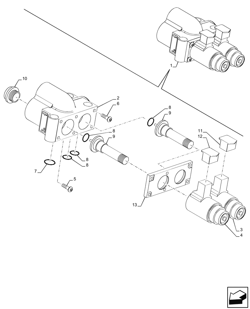 Схема запчастей Case IH FARMALL 110U - (35.204.640) - VAR - 334195, 334121, 390183 - 2 REMOTE CONTROL VALVES, REAR, COMPONENTS (35) - HYDRAULIC SYSTEMS