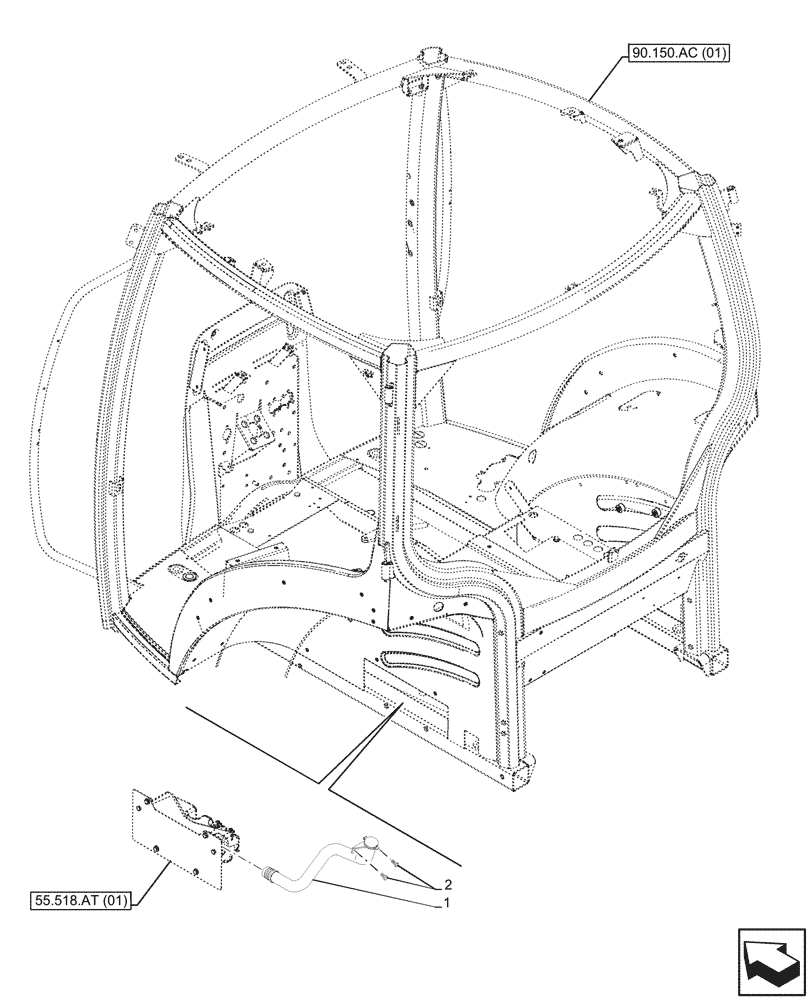 Схема запчастей Case IH MAXXUM 115 - (55.518.AT[12]) - VAR - 392209, 743729 - WINDSHIELD WASHER , RESERVOIR, WATER PUMP LINE (55) - ELECTRICAL SYSTEMS