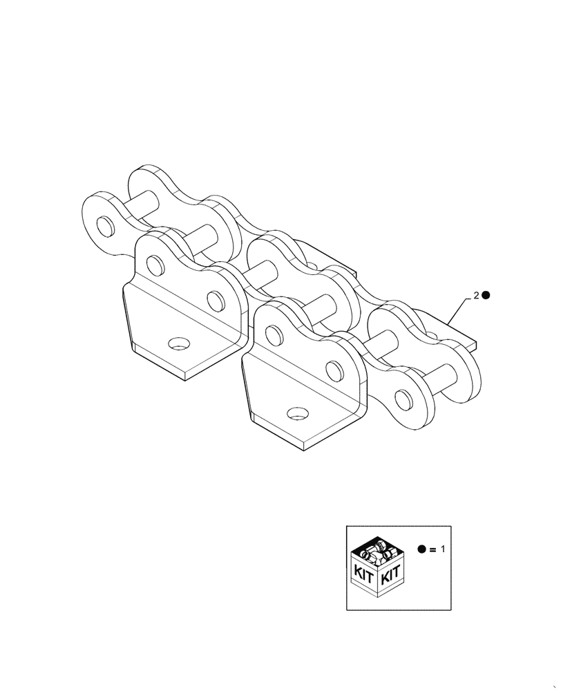 Схема запчастей Case IH 1688 - (9A-50[02]) - KIT REPAIR LINKS CENTER 3 STRAND CHAIN (13) - FEEDER