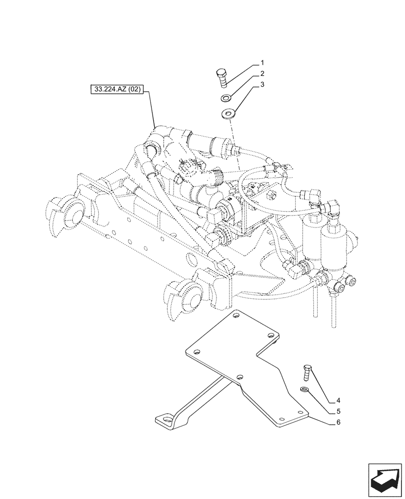 Схема запчастей Case IH PUMA 220 CVT - (33.224.AZ[01]) - VAR - 337481, 337482, 337484, 337487, 337488, 337491, 758038, 758039 - TRAILER BRAKE VALVE (33) - BRAKES & CONTROLS