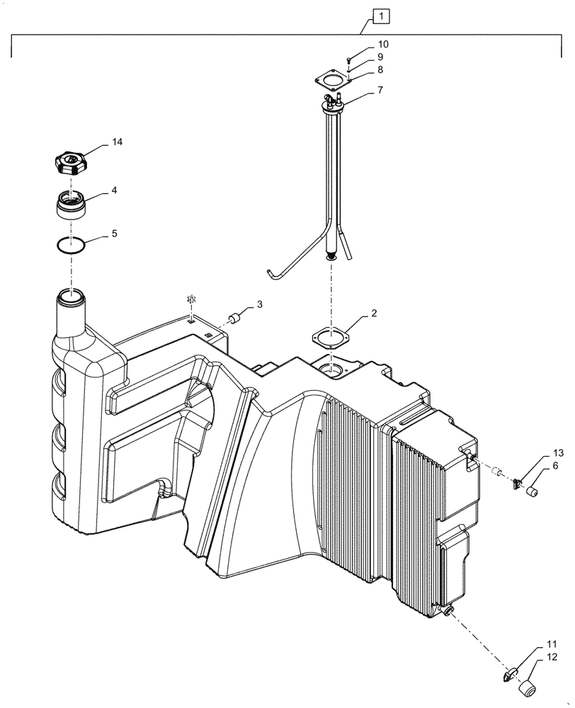 Схема запчастей Case IH PUMA1654 - (10.216.AI[03]) - FUEL TANK ASSY (10) - ENGINE