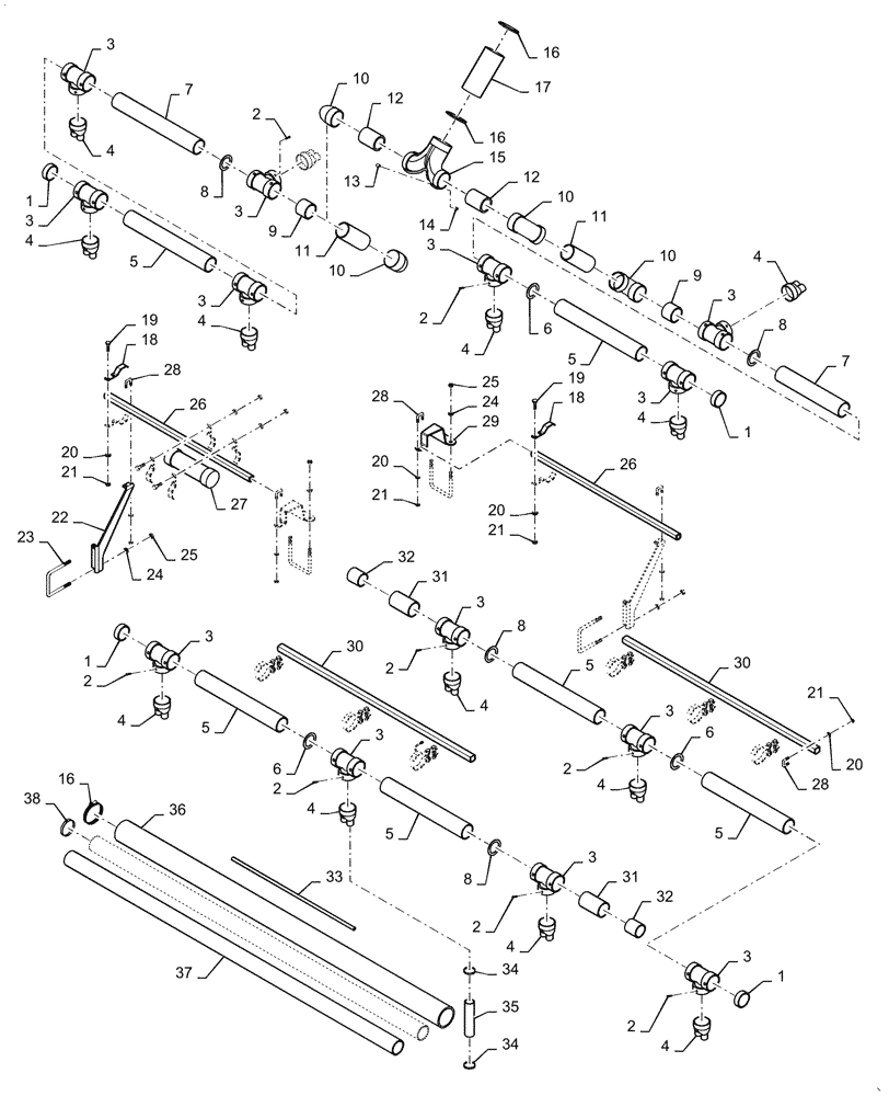 Схема запчастей Case IH 4025 - (77.904.AA[03]) - AIR DELIVERY, 36", 38", 40" TWIN-ROW (77) - SEEDING/PLANTING