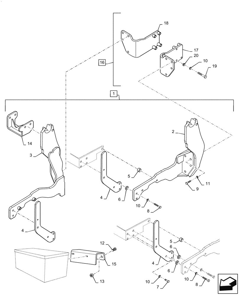 Схема запчастей Case IH LX720 - (39.100.110) - VAR - 717681006, 717682006 - SUBFRAME, MOUNTING PARTS (39) - FRAMES AND BALLASTING